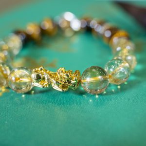 肖牛男士化太歲開光水晶手鏈(金髪晶+虎眼石)7-14天發貨